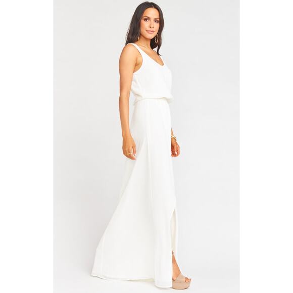 Show Me Your Mumu Kendall Maxi Bridal Dress Wedding Cake Chiffon M NWT